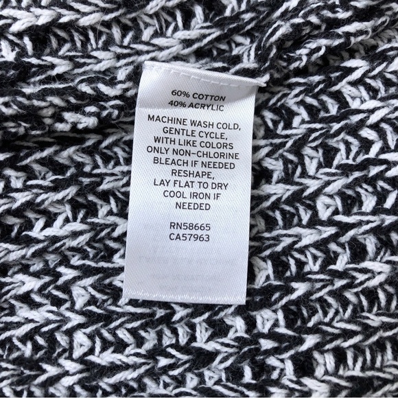 NWOT Caslon Black & White Oversized Crochet Knit Mock Neck Sweater - Picture 3 of 3